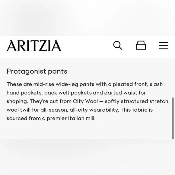 NWT Aritzia Babaton Revue Pants in Saville Size 6 Pleated wool wide-leg trousers - Picture 13 of 16